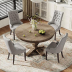 COLAMY Fabric Side Dining Chairs Set of 4, Wingback Upholstered Dining Room - Image 3
