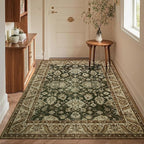 Area Rugs for Living Room, 4x6 Washable Rugs for Bedroom, Non-Slip Retro Floral by Rtizon