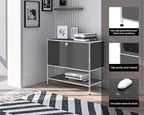 Metal Sidetable with Flap Door, 27.5" Height - Image 4