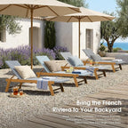 PURPLE LEAF Extra Large Patio Chaise Lounge 2 Pieces French Outdoor Wicker - Image 8