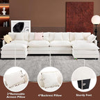 Ihanherry 146" U-Shaped Modern Sofa Modular Sectional Cloud Couch - Image 6
