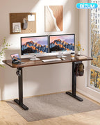 BIZUM Electric Standing Desk 60 x 24 Inch Computer Desk-Gaming Desk Dark Walnut - Image 2
