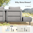 HERA'S HOUSE Metal Patio Furniture Set, Modular 7 Seats and 1 Nesting Coffee - Image 4