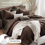Monbix Full Size Comforter Set, Chocolate Brown Bedding Comforter - Image 3