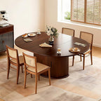 Extendable Round Dining Table for 2-4-6, 63 Inch Dining Room Kitchen Table - Image 5