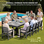 SERWALL 9 Piece Outdoor Dining Set - Image 7