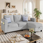 JAMFLY Convertible L-Shaped Sectional Sofa by JAMFLY
