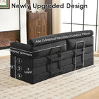60" Boneless Couch, 5-in-1 Convertible Sofa Bed Tri Folding Mattress - Image 8