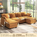 107" Cloud Couch Sectional, U Shaped Modular Sectional Sofa, 4-Seat Deep Seat - Image 3