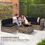 KROFEM 8-Piece Patio Furniture Set, Outdoor Wicker Rattan Sectional - Image 3
