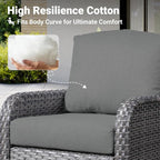 ovios 2-Piece Patio Furniture Set, Outdoor Wicker Sofa - Image 5