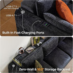 103" Electric Pull Out Sleeper Sofa Bed, 2in1 Convertible Power Extendable - Image 7