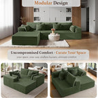 108" Cloud Sectional Couch, Comfort L Shaped Boneless Couch - Image 3