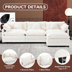 Ihanherry 111.4" L Shaped Modern Sofa Modular Sectional Cloud Couch - Image 3