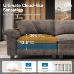 SUNSHINE VALLEY Sofa and Loveseat Set, Oversized Chenille Modular Love seat and - Image 3