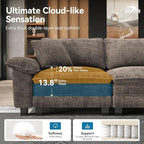 SUNSHINE VALLEY 3 Piece Living Room Sofa Furniture Set, Chenille Modular 2 - Image 3