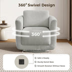 Swivel Accent Chair, 360° Barrel Swivel Lounge Seat - Image 8