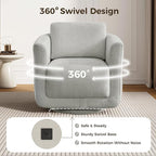 Swivel Accent Chair, 360° Barrel Swivel Lounge Seat - Image 5