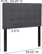 Flash Furniture Bedford Tufted Upholstered Twin Size Headboard in Dark Gray - Image 2