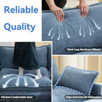 111'' Sectional Cloud Deep Seat Couch, Oversized Chenille U Shaped Sectional - Image 5