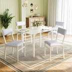 HUAHUU Dining Table Set for 4, Extendable Kitchen Table Cushion Chairs Set of 4 by HUAHUU