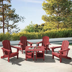 SERWALL Double Adirondack Side Table Set of 4, End Table- Red - Image 5