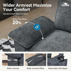 SUNSHINE VALLEY Sofa and Loveseat Set, Oversized Chenille Modular Love seat and - Image 5