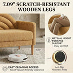 63" Small Loveseat Sofa for Small Spaces, Mid Century Modern Sofa, Linen - Image 7