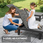 Outdoor Lounge Chair Set of 6, 5-Positions Adjustable Patio Chaise Lounges - Image 8