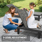 Outdoor Chaise Lounge Chairs Set of 4, 5-Position Adjustable Tanning Lounge - Image 4