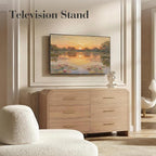Curved 6-Drawer Dresser for Bedroom, Vanity Desk TV Stand for Living Room - Image 5