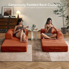 79" Convertible Sofa Bed with Fixed-Shape Frame & Removable Armrests, Modular - Image 3