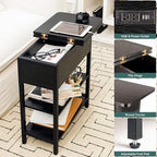 Yoobure End Table with Charging Station, Flip Top Side Table with USB Ports and - Image 4