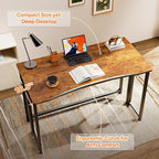 Huuger Folding Desk with Storage Shelf, 39.3 Inch Foldable Computer Table - Image 5