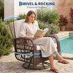 Garvee 3 Pieces Patio Furniture Set, Outdoor Swivel Glider Rocker Set - Image 8