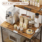 SUPERJARE Bakers Rack with Power Outlets, Microwave Stand, 31.5 X 16.5 Inch - Image 6