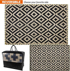 SAND MINE Reversible Mats with Led Strip Lights, Plastic Straw Rug, Modern Area - Image 3