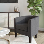 BELLEZE Living Room Chair, Linen Round Accent Barrel Chair, Club Tub Sofa Chair by BELLEZE