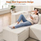 MONVANE Modular Sectional Sofa, Oversized 10 Seat Convertible U Shaped Couch - Image 5