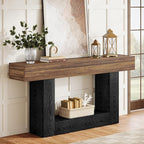 Tribesigns 63-Inch Long Console Table, 2-Tier Entryway Table Sofa Table - Image 3