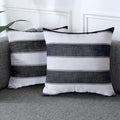 AmHoo Pack of 2 Farmhouse Stripe Check Throw Pillow Covers Set Case Cotton by AmHootextile