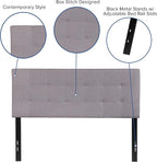 Flash Furniture Bedford Tufted Upholstered Full Size Headboard in Light Gray - Image 4