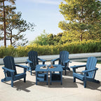 SERWALL Adirondack Table Outdoor Side Table- Blue - Image 9