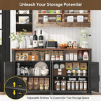 knoworld Buffet Sideboard with Storage Farmhouse with 4 Doors, Dining Room - Image 3
