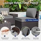 Outdoor Patio Furniture Set, 12 Pieces Outdoor Sectional Furniture High - Image 4