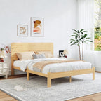 BOSRII 12in High Solid Bamboo Wood Platform Queen Size Bed Frame - Image 4