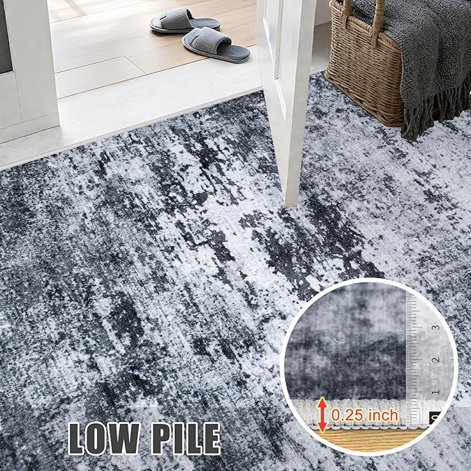 8x10 Area Rug Living Room Rug: Washable Modern Abstract Soft Thin Rug Indoor - Image 8