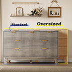 BORNOON Fluted 7 Drawer Dresser, 47.2" Wide Modern Boho Chest of Drawers - Image 3