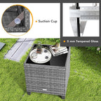 COSTWAY 3PCS Patio Furniture Set, PE Rattan Wicker Sofa w/Washable Cushion and - Image 6