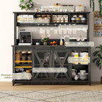 63"Wide 58"H Farmhouse Coffee Bar Cabinet - Image 6